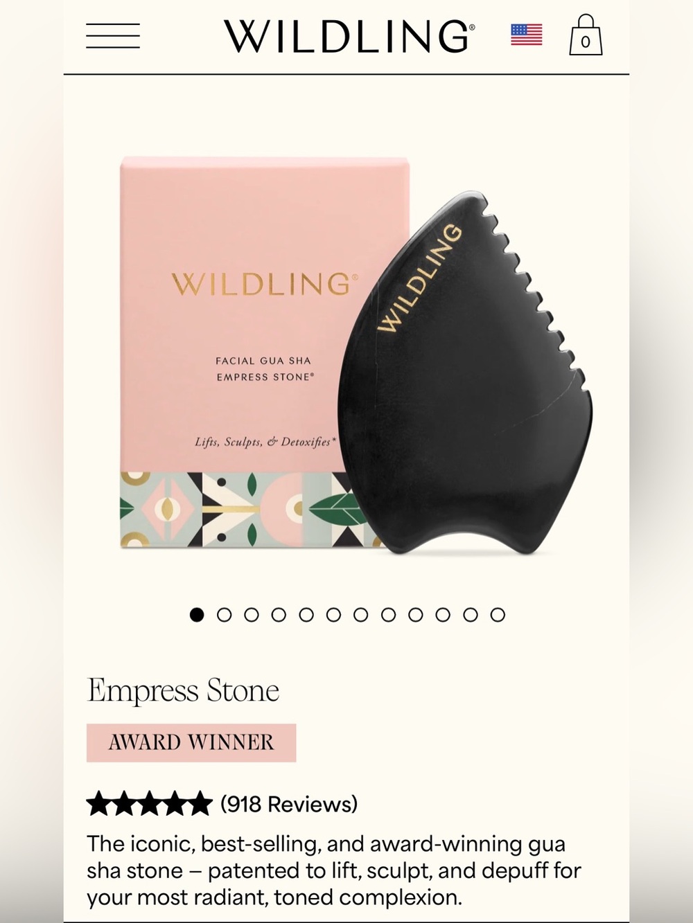 Wildling Empress Stone Facial Gua Sha - Black